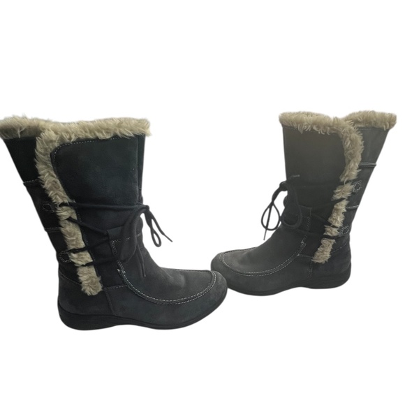 Earth Origins by Earth “Danielle” Black Suede Leather & Faux Fur Mid-Calf Boots - Picture 3 of 12